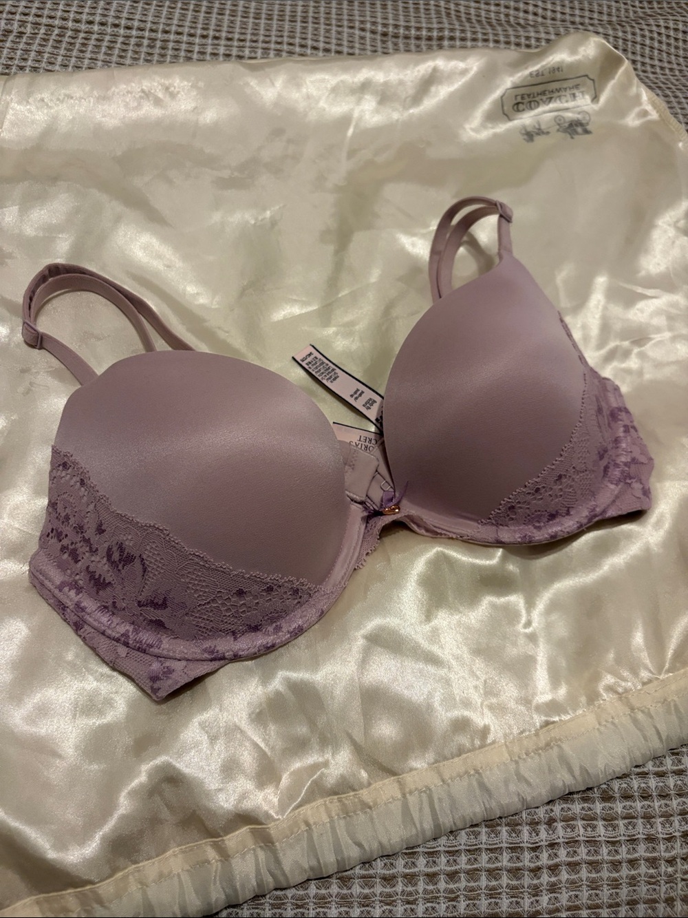 Victoria secret Lavender Lace Trim Push-Up Bra